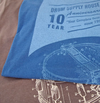 Drum Supply House T- Shirt  - Blue or Brown 10 Year Anniversary Issue