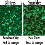 What is the difference in Glitter and Sparkle Wrap?