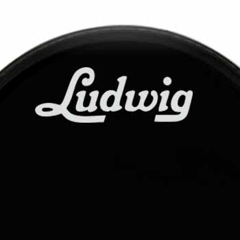 Drum Co. Logo - Ludwig WHITE Large Script style
